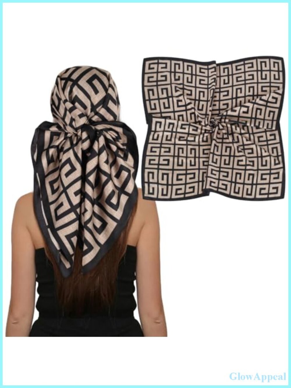 Satin Silk Feel Square Scarf 35x35 Inch Head Wrap Scarf for Sleeping & Styling